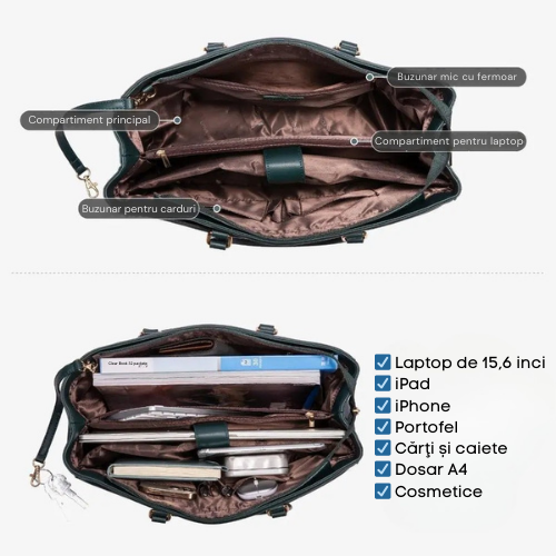 Tote elegant pentru laptop, mov