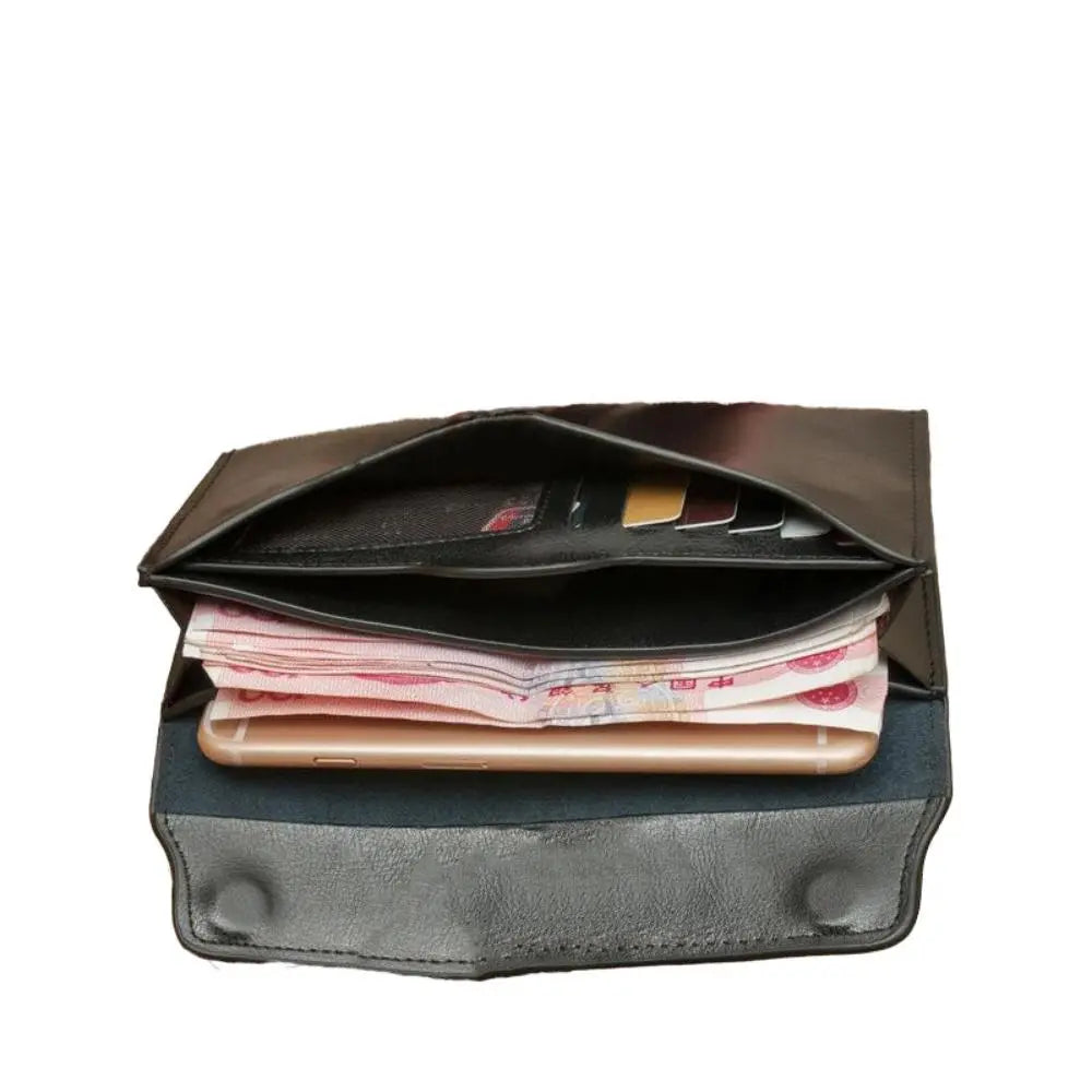 Portofel clasic cu capac magnetic pliat