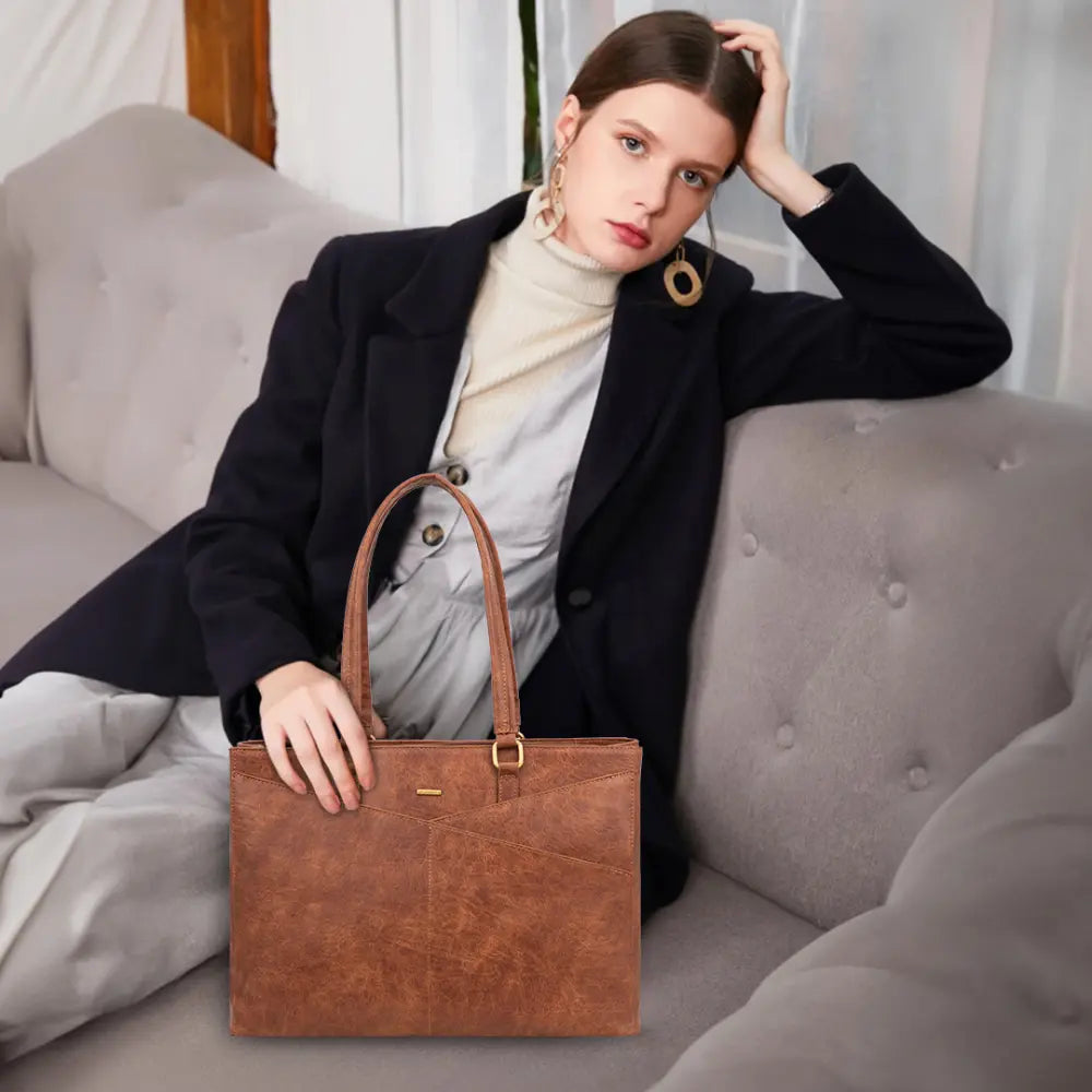 Tote elegant pentru laptop, mov