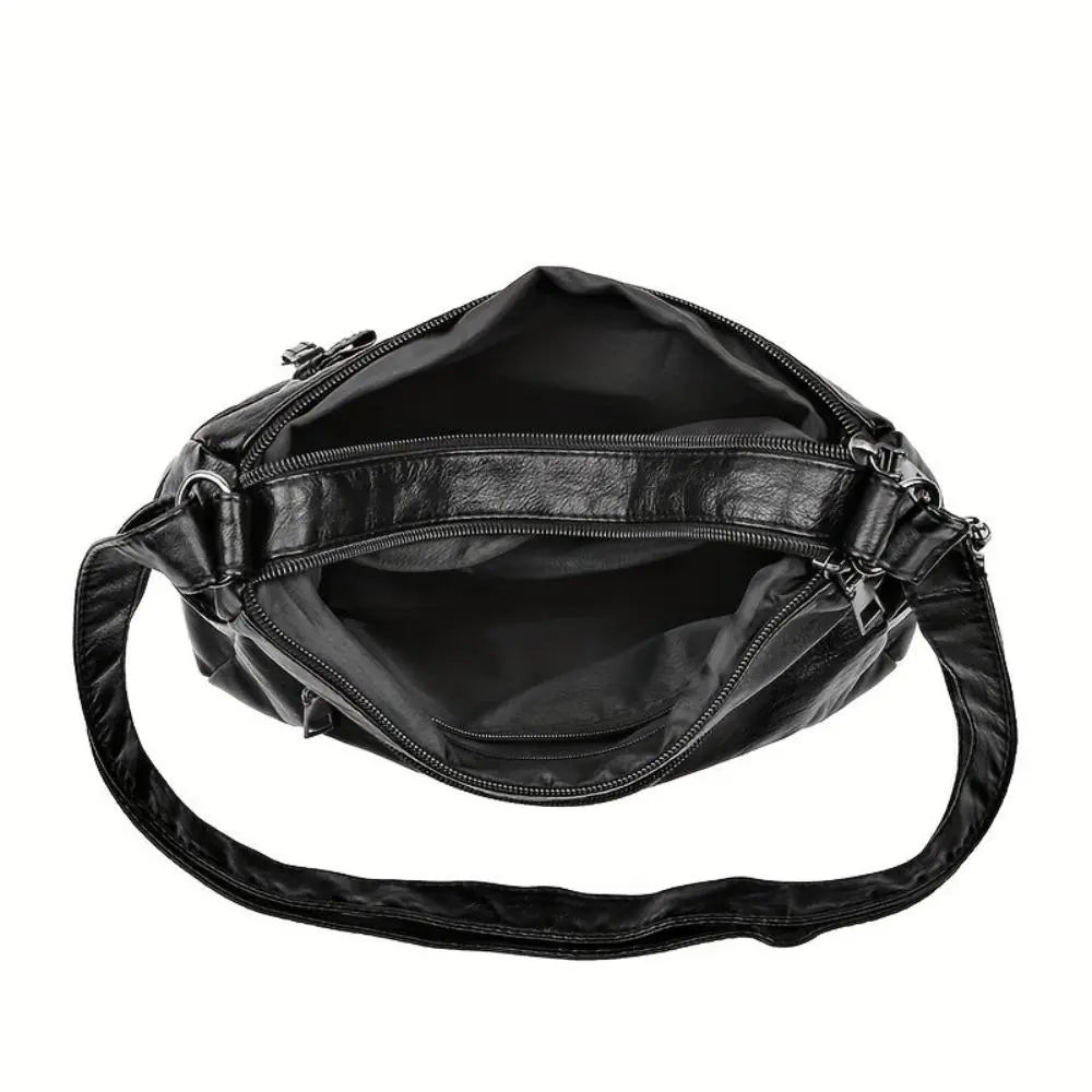 Geantă de umăr cu accesorii de tip rivet Grace | Geantă de umăr anti-furt