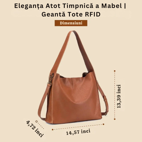 Eleganța Atot timpnică a Mabel | Geantă Tote RFID